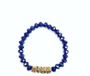 PULSEIRA ELÁSTICA CRISTAIS AZUIS ESCUROS