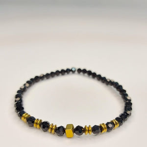 PULSEIRA ELÁSTICA CRISTAIS PRETOS