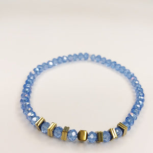 PULSEIRA ELÁSTICA CRISTAIS AZUIS